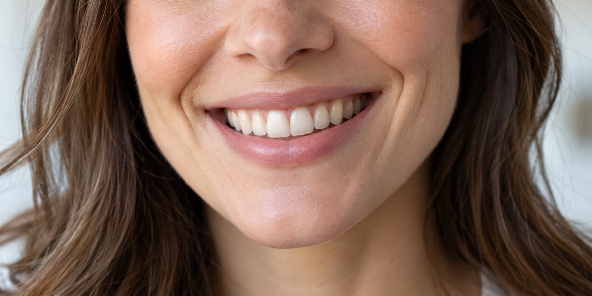 Smiling patient seeking dentist help through an online dental consultation